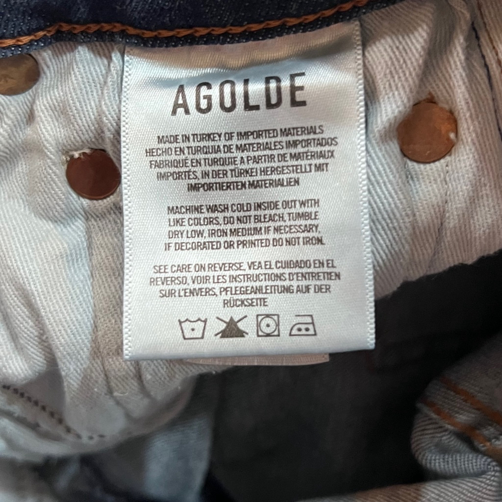 AGOLDE Jeans Distressed Blue Trendy Skinny Denim Cotton Turkey 90’s Slim Vintage - Picture 14 of 16